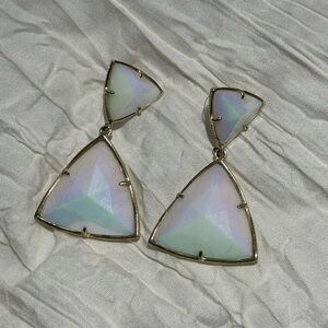 Kendra Scott Gold white Iridescent Drop Earrings